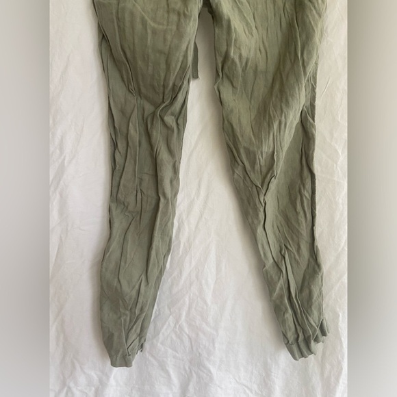 Rachel Zoe Sage Green 100% Linen Pants Cargo Size Small - Picture 12 of 14